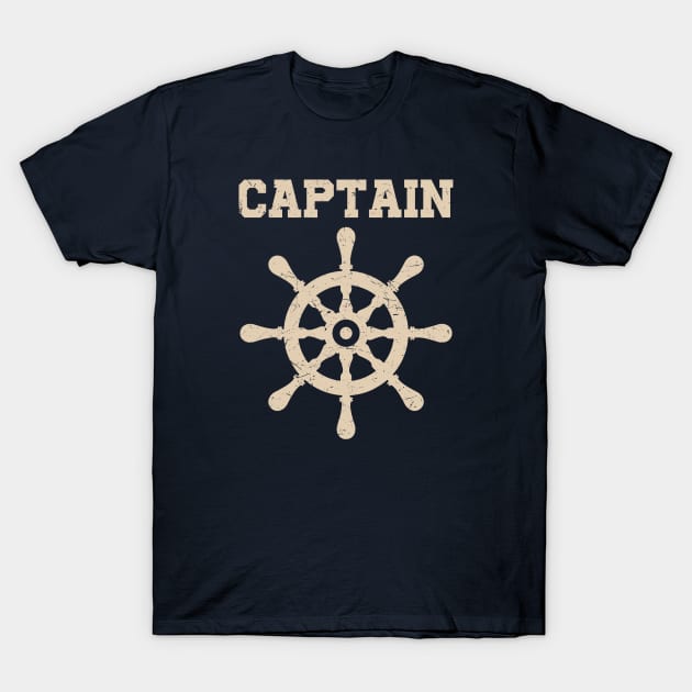 Captain Vintage Ship Steer Sailor Enthusiast Gift T-Shirt by Distant War